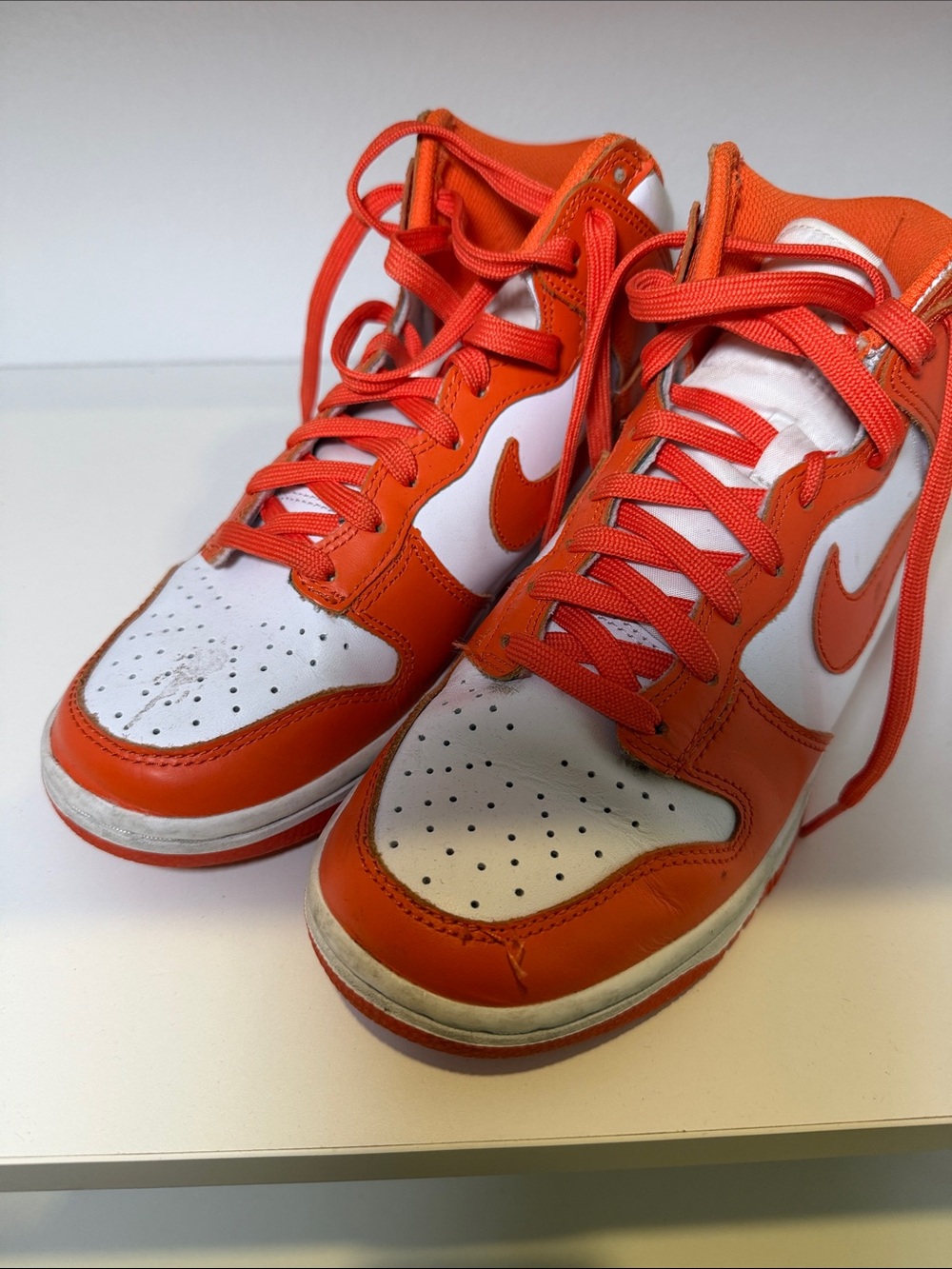 Nike Kids Orange and White High-Top Sneakers